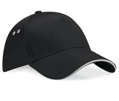 Casquette 5 panneaux bicolore en coton drill