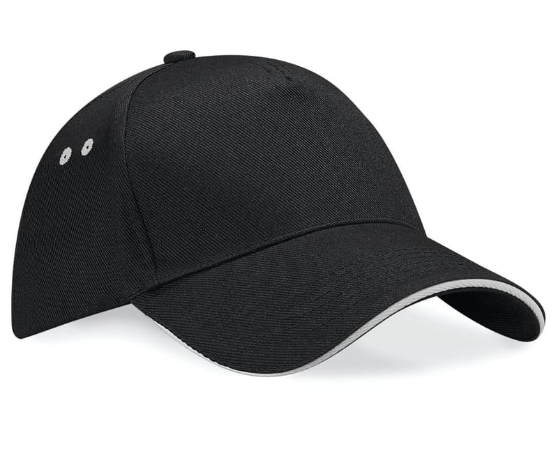 Casquette 5 panneaux bicolore en coton drill