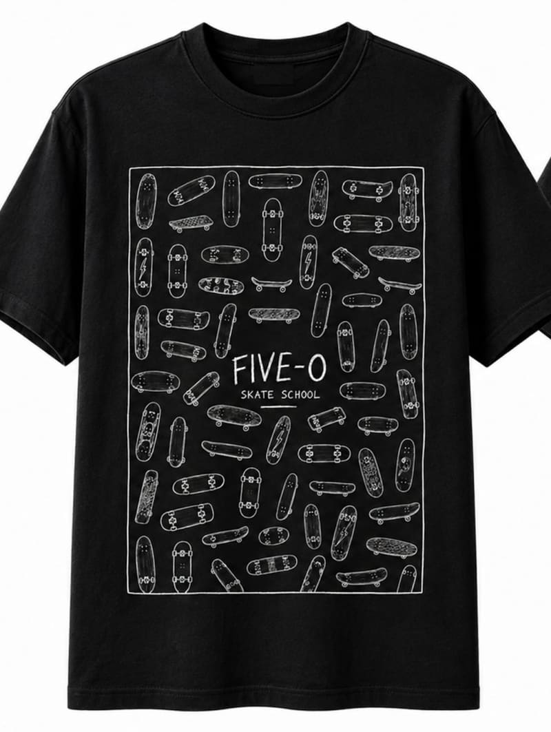 T-shirt oversize unisexe, 220 g/m² impression skate
